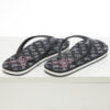Dép Louis Vuitton Rubber Flip Flops logo hoa trắng