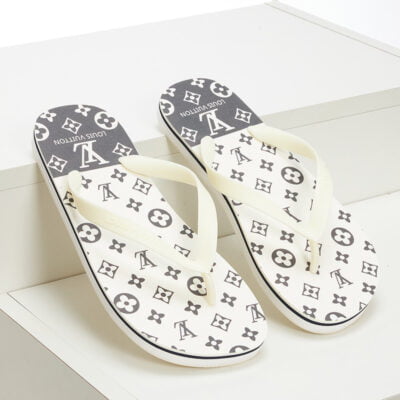 Dép Louis Vuitton trắng họa tiết hoa Monogram