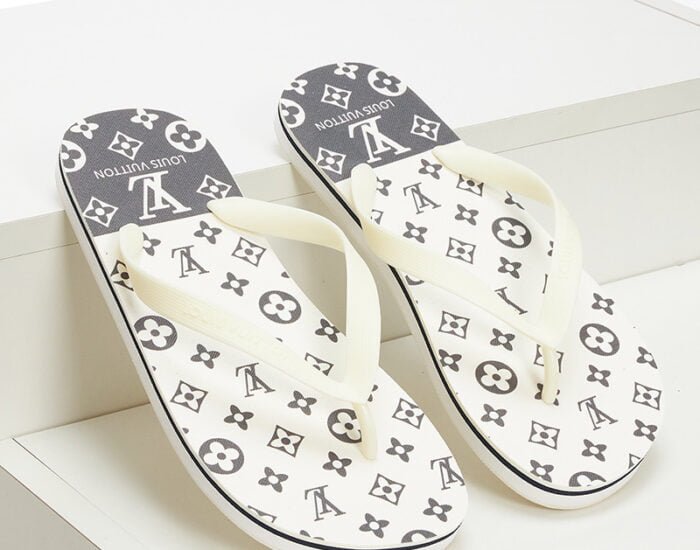 Dép Louis Vuitton trắng họa tiết hoa Monogram
