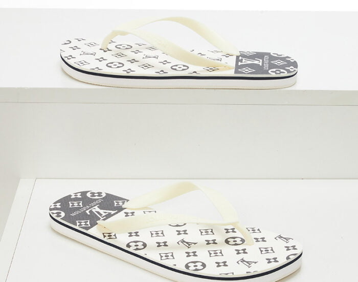 Dép Louis Vuitton trắng họa tiết hoa Monogram