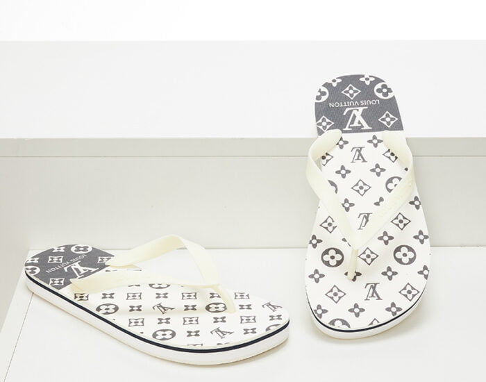 Dép Louis Vuitton trắng họa tiết hoa Monogram