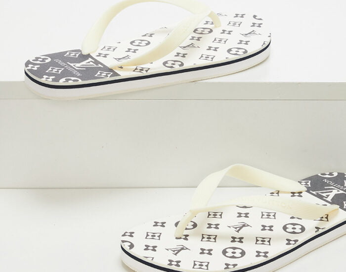 Dép Louis Vuitton trắng họa tiết hoa Monogram