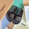 Dép Nam Burberry Check Cotton and Mesh Slides Like Auth
