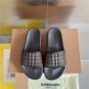 Dép Nam Burberry Check Cotton and Mesh Slides Like Auth