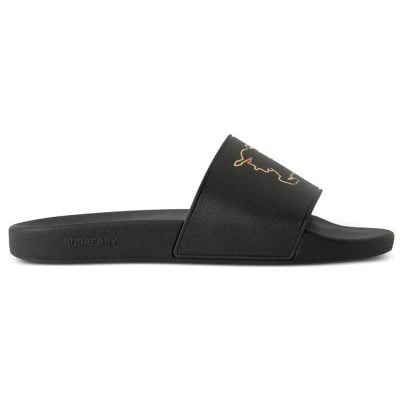 Dép Burberry Check EKD Motif slides in Black Like Auth