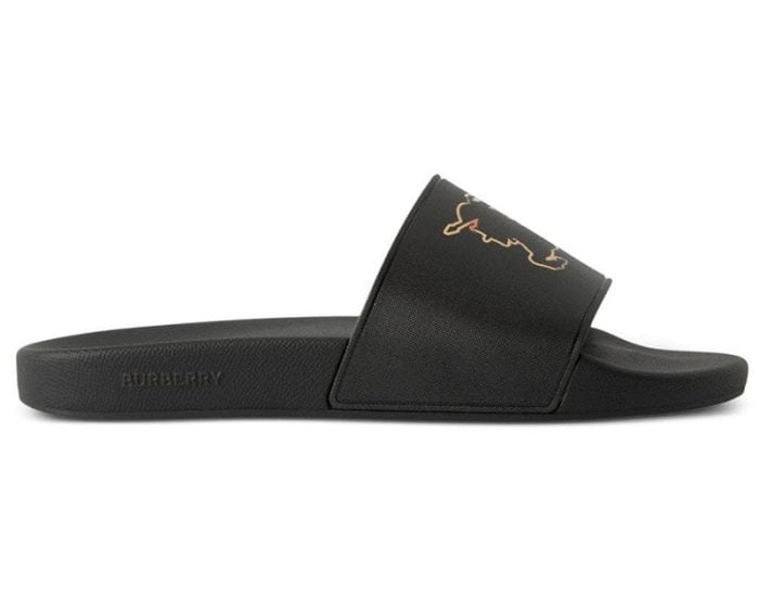 Dép Burberry Check EKD Motif slides in Black Like Auth