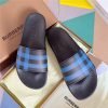 Dép nam Burberry Check Print Slides Dark Blue Like Auth