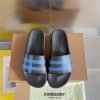 Dép nam Burberry Check Print Slides Dark Blue Like Auth