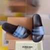 Dép nam Burberry Check Print Slides Dark Blue Like Auth