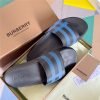 Dép nam Burberry Check Print Slides Dark Blue Like Auth