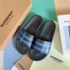 Dép nam Burberry Check Print Slides Dark Blue Like Auth