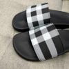 Dép Burberry Check Print Slides White Dark Blue Like Auth