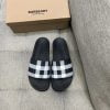 Dép Burberry Check Print Slides White Dark Blue Like Auth