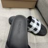 Dép Burberry Check Print Slides White Dark Blue Like Auth