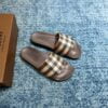 Dép nam Burberry Checkered Slides Dark Birch Brown Like Auth