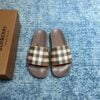 Dép nam Burberry Checkered Slides Dark Birch Brown Like Auth