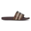 Dép nam Burberry Checkered Slides Dark Birch Brown Like Auth