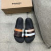 Dép nam Burberry Logo Furley Rubber Brown Like Auth