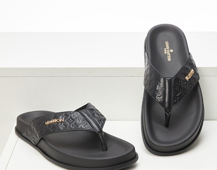 Dép tông Louis Vuitton đế đúc họa tiết hoa chìm