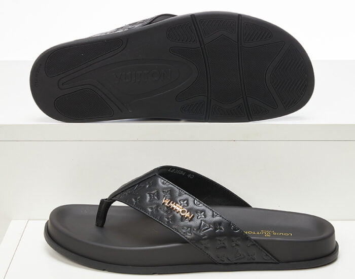 Dép tông Louis Vuitton đế đúc họa tiết hoa chìm