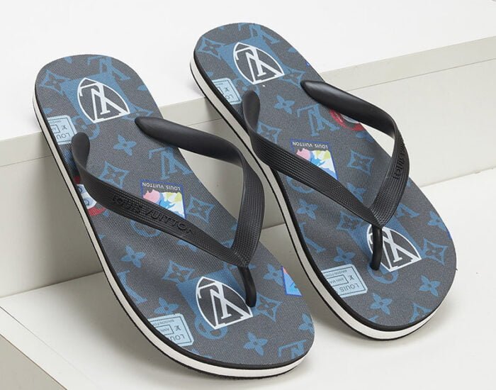 Dép tông Louis Vuitton họa tiết logo in 3D