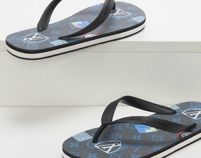 Dép tông Louis Vuitton họa tiết logo in 3D