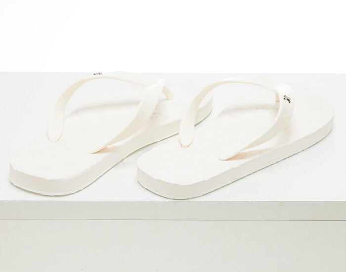 Dép tông Louis Vuitton màu trắng họa tiết logo nhỏ